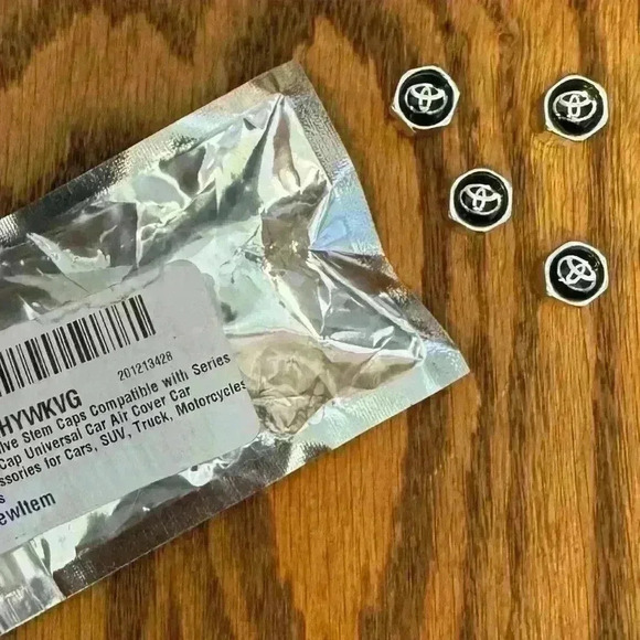 TOYOTA, 4PCS Tire Caps, Aluminum Alloy Valve Stem Cap, Decorative Accessory - Picture 2 of 2